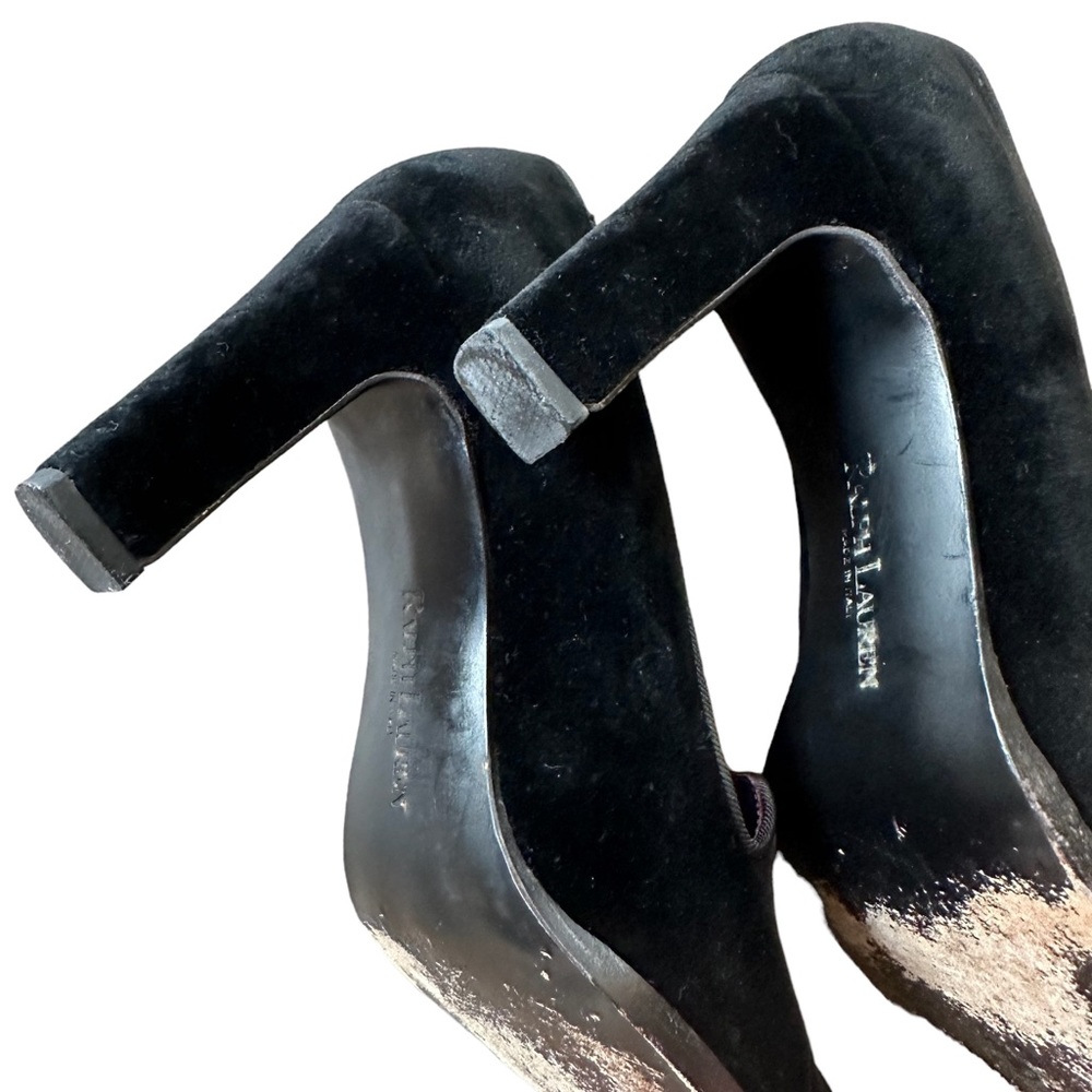 Vintage Ralph Lauren Collection Crest Logo Embroidery Purple label heels size 8 - Picture 4 of 6